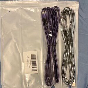 I phone Purple and Black Braided Charging Cables